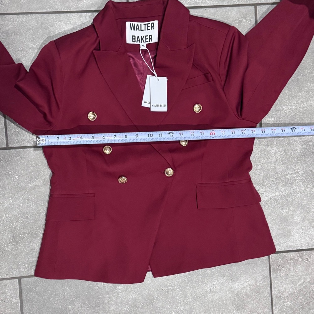 Walter Baker Phelps Blazer XL Wine Red NEW Double Breasted Gold Buttons $268 - Picture 9 of 10